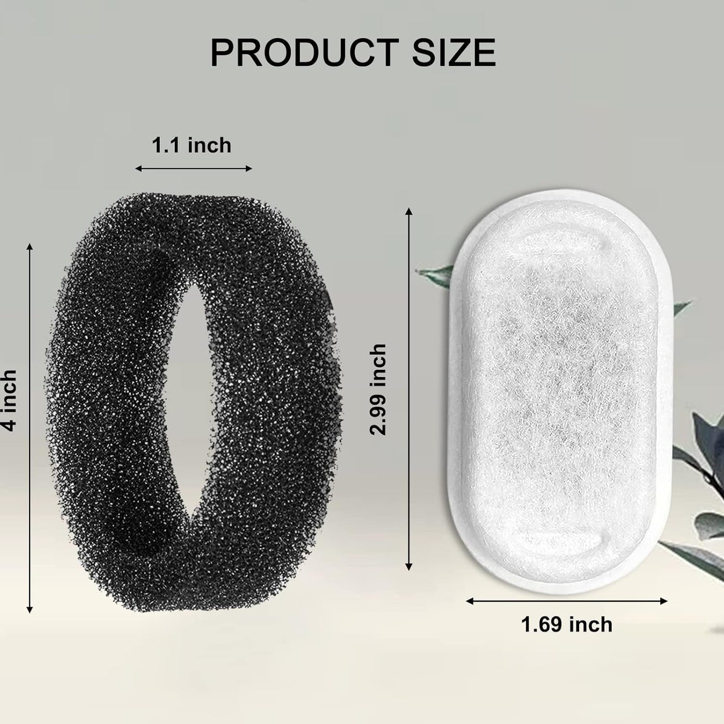 Turbah Stainless Pet Fountain Filter Replacement with 8 Filter & 8 Sponges