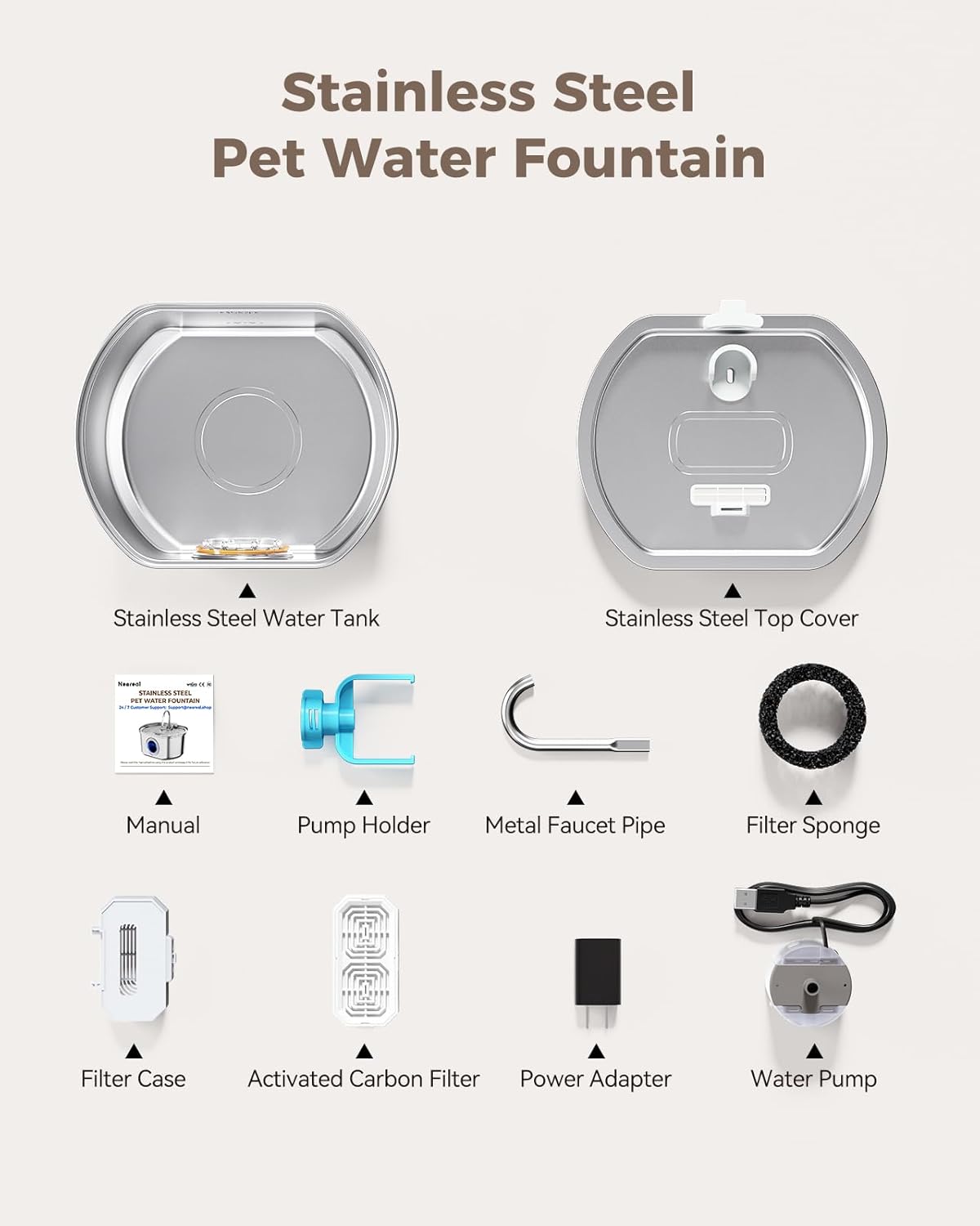 The Turbah™ - Stainless Pet Fountain