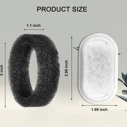 Turbah Stainless Pet Fountain Filter Replacement with 8 Filter & 8 Sponges