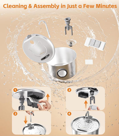 The Turbah™ - Stainless Pet Fountain