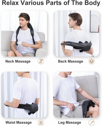 4D Deep Cordless Neck, Shoulder and Body Massager with Heat