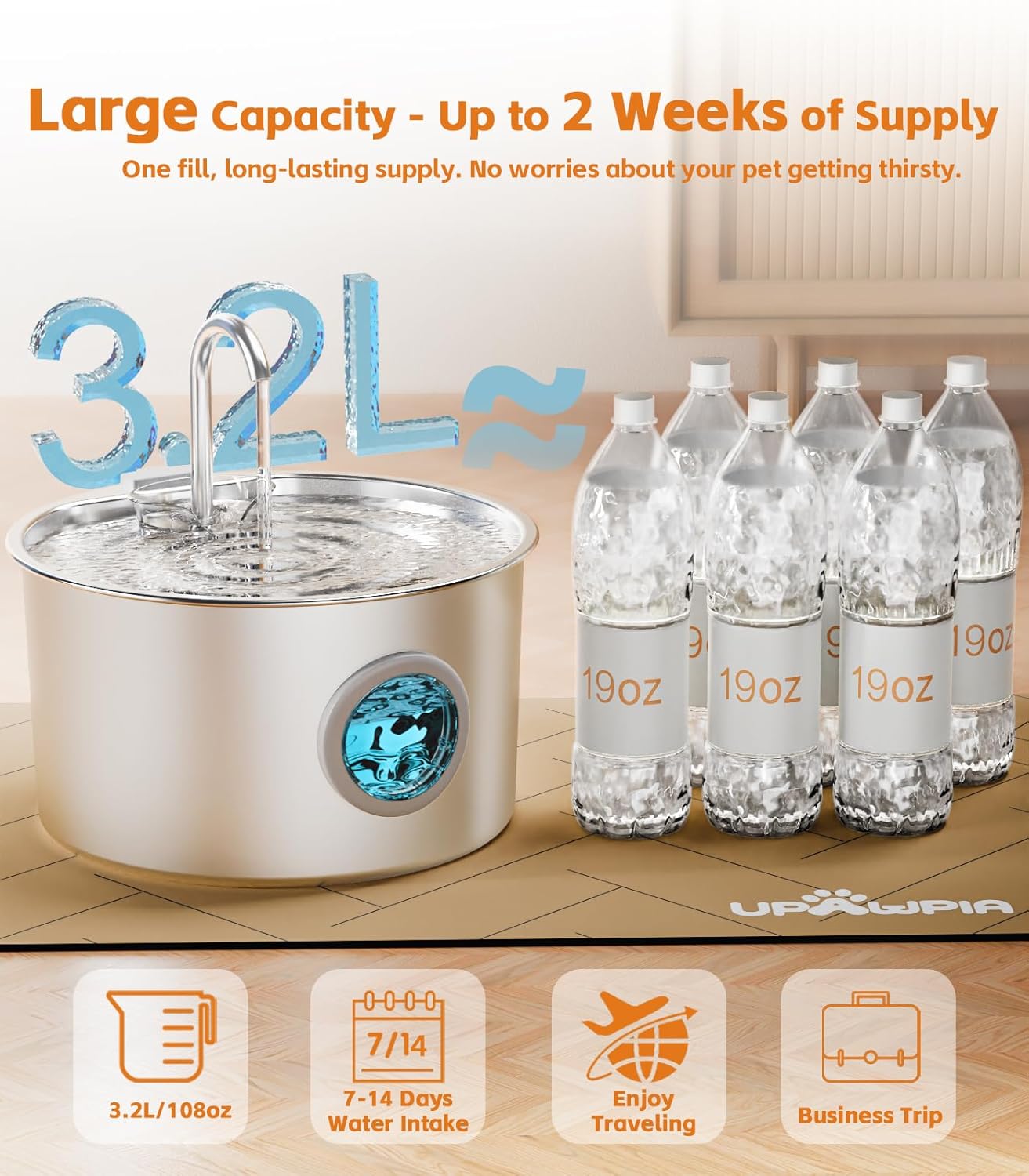 The Turbah™ - Stainless Pet Fountain